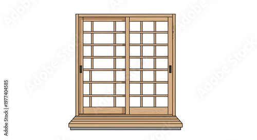 Wooden Window Frame Structure.