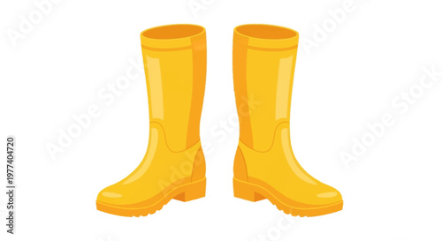 Yellow Rubber Rain Boots.