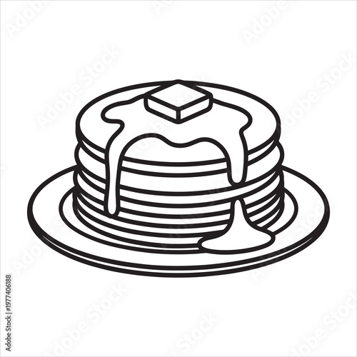 Pancake Stack with Syrup and Butter