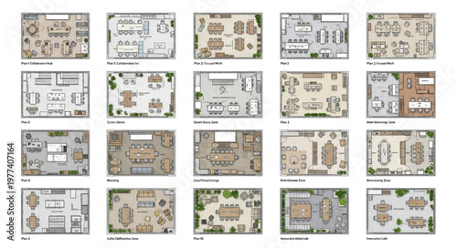 Collection of Architectural Floor Plans for Residential Buildings.