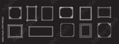 set of framess on black background
