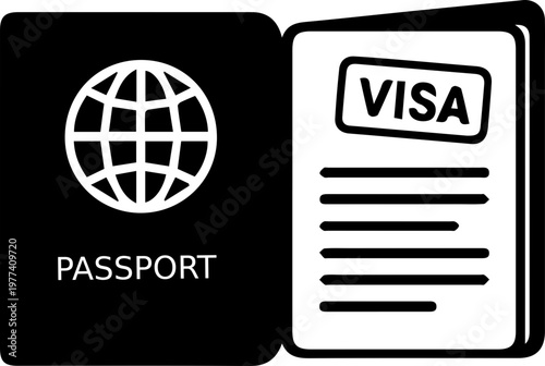 Passport and Visa Travel Documents Illustration
