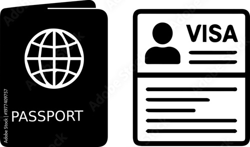 Passport and Visa Travel Documents Illustration
