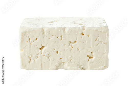 Foto Feta cheese block isolated. Greek dairy product.