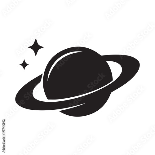 vector icon planet saturn on white background 
