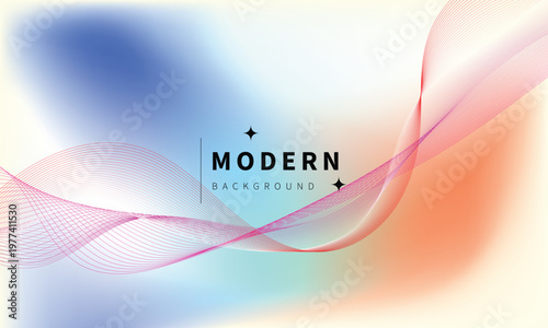 Abstract vector graphic illustration showing flowing pink and red lines over a soft gradient background for modern digital design projects