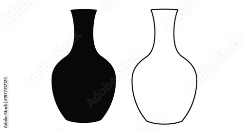 Two vases one black and one white presented as a silhouette