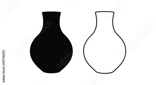 Two vases one dark and one light presented as a silhouette