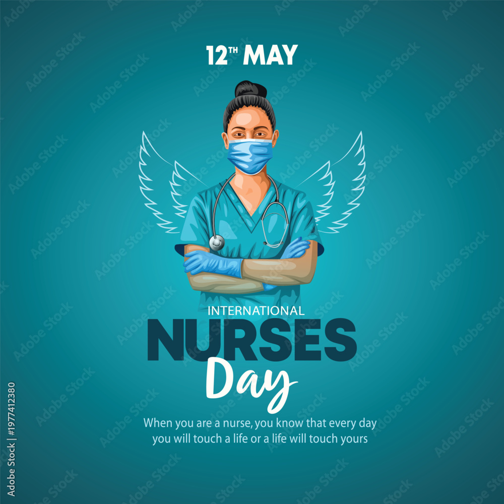 Fototapeta premium 12 May. happy International Nurse Day background. abstract Vector illustration design