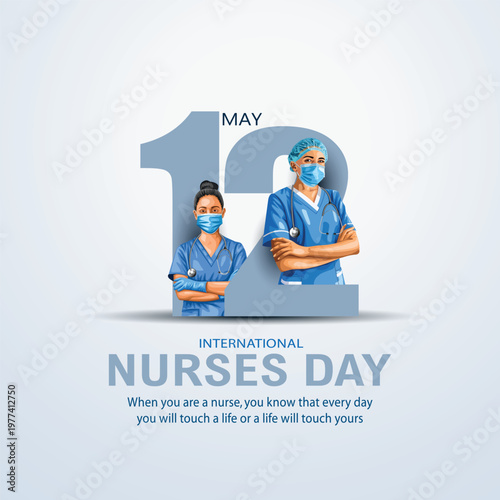 12 May. happy International Nurse Day background. abstract Vector illustration design