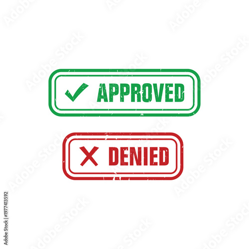 stamp approved and denied signs