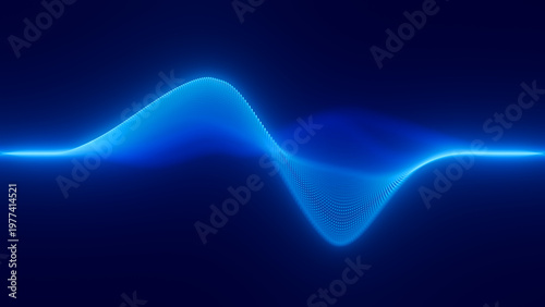 Konstfotografi Audio blue waveform digital particle wave background