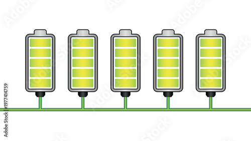 Battery set charge to full capacity, eco-friendly power storage, renewable energy