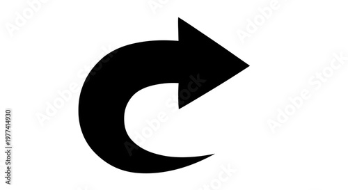 Black Curved Arrow Icon for Navigation and Sharing, web or editing content