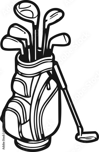 Photos Golf Bag With Clubs