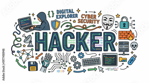 Hacker Concept: Cyber Security, Digital Explorer, Technology
