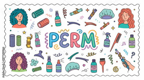 Hair Perming Beauty Salon Tools and Hairstyles