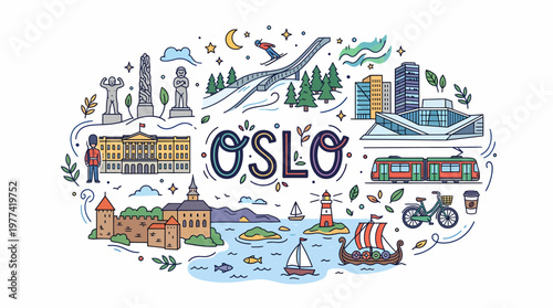 Oslo Travel Collage: City Landmarks and Nordic Culture