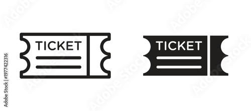 Ticket stub icon vector design template and illustration EPS10.