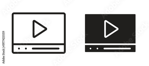 Video tutorial icon vector design template and illustration EPS10.