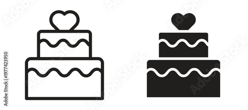 Wedding cake icon vector design template and illustration EPS10.