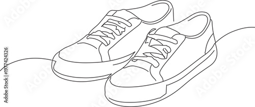 a drawing of a pair of sneakers