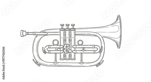 Brass Trumpet Instrument Illustration