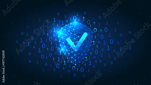 Data security or protection. Dark technology background