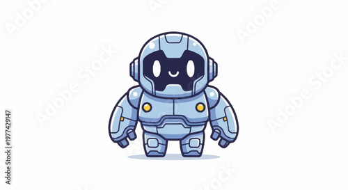 Cute Cartoon Robot Character Design.