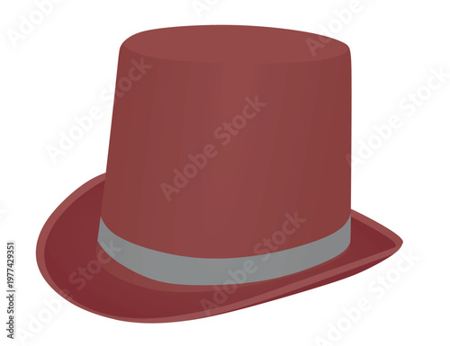 Red cylinder hat. vector illustration