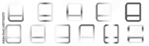 Book Closed Halftone Icon Collection – Book Closed Dotted Circles Halftones Geometric Dots Gradient – Dot Spray Gradient Vector Set – Book Closed Illustration Halftone Gradient