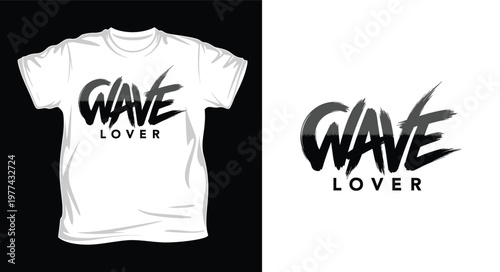 Wave lover t shirt design and logo