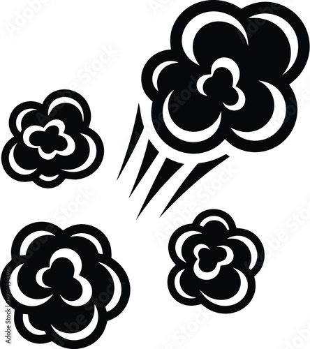 Multiple popcorn kernels flying in motion vector illustration.