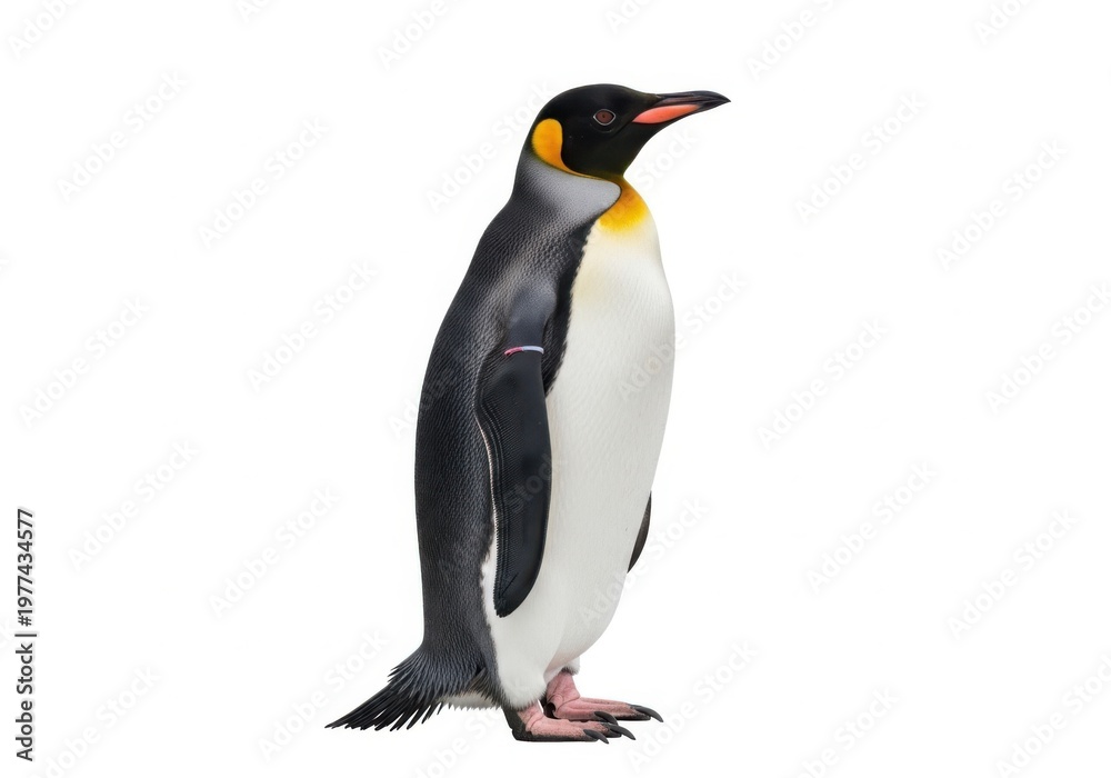 Fototapeta premium Emperor penguin standing isolated on white background