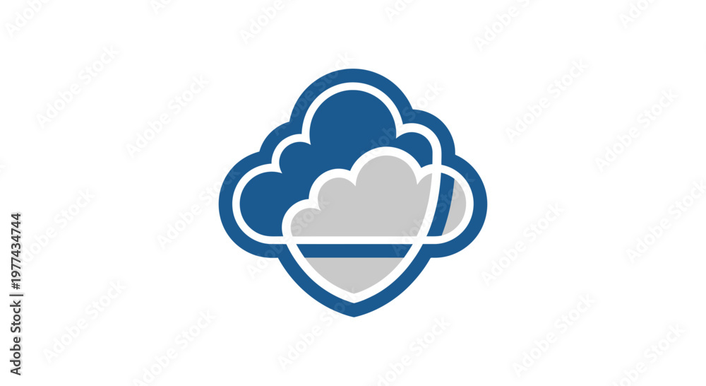 Obraz premium Modern Cloud Logo Design With Blue and Gray Elements