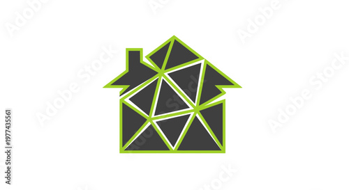 Modern Geometric House Abstract Icon Design