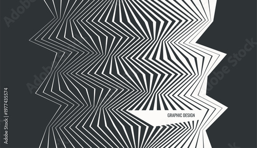 A parametric pattern with curves creating an angular design. Lines create dynamic movement. Abstract geometric background. Illustration for brochure, poster, cover, card, presentation, flyer or banner