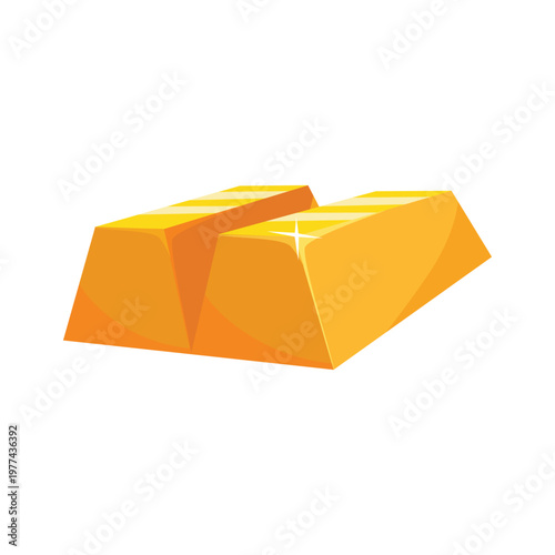 Gold bar icon vector design, gold clip art, bullion gold bar bricks vector illustration, isolated on white background
