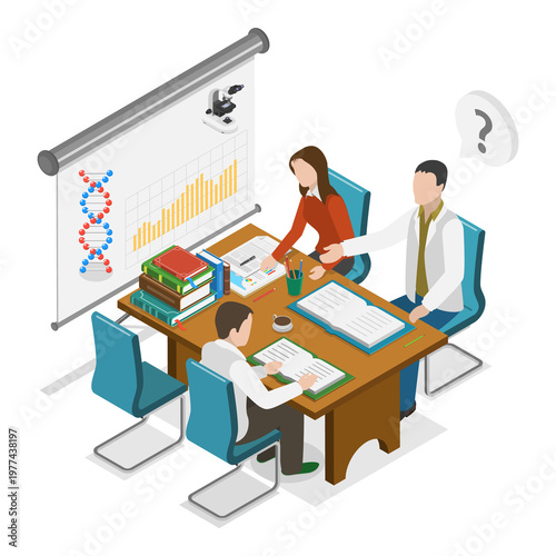 3D Isometric Flat  Illustration of Medical Laboratory. Item 2