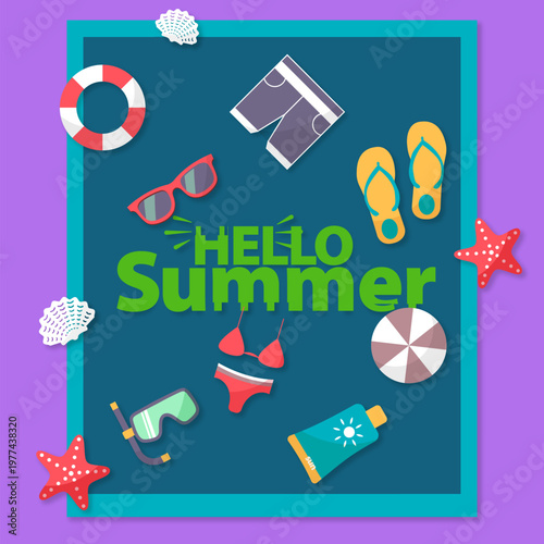 Hello Summer Flat Lay