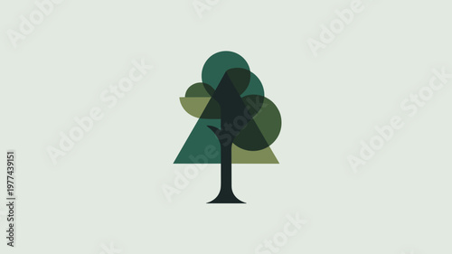 Minimalist tree vector with geometric canopy – Great for eco-friendly business icons, park signage, or landscaping ads.
