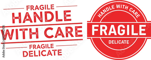 Fragile Handle With Care Sticker Warning Label for Shipping and Packaging