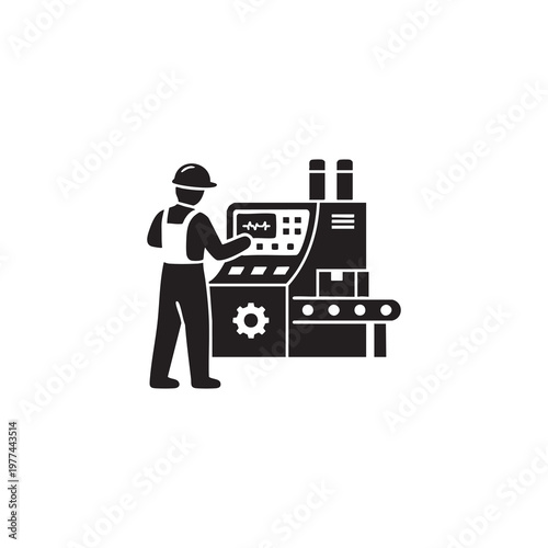 Worker operating machine