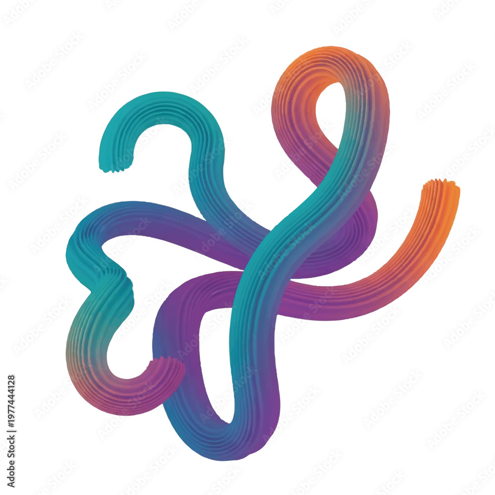 Obraz premium Vibrant multicolored abstract ribbon sculpture design.