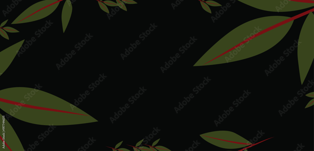 Fototapeta premium Green Tropical Leaves Background – Natural Botanical Pattern Texture Design Vector Illustration