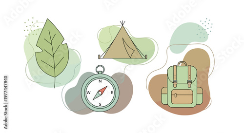 Camping adventure gear and navigation