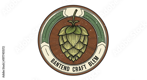 Vintage botanical illustration of hops for craft beer brewing