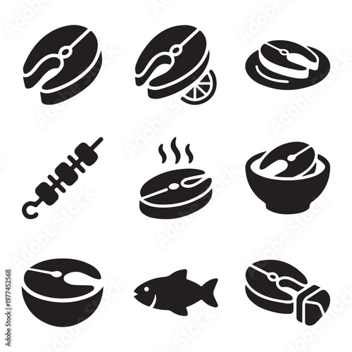 Healthy Seafood Salmon Cooking Graphics