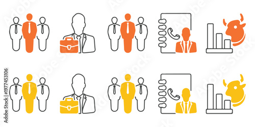 Business Leadership And Finance Icons