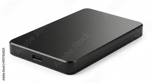 matte black portable external ssd drive in aluminum casing